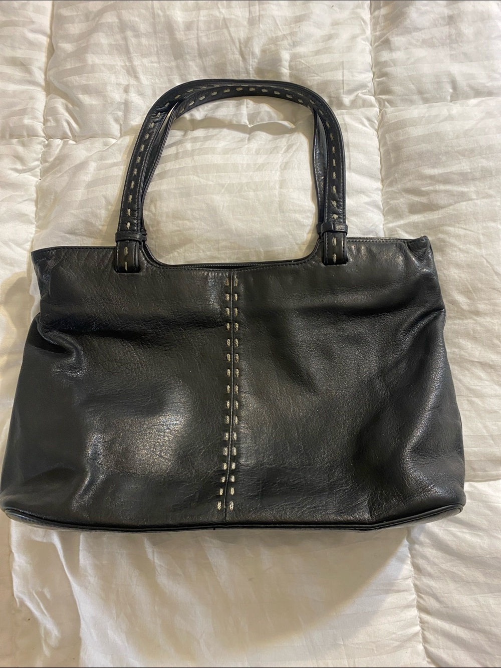 Vintage Danier Black Leather Shoulder Bag